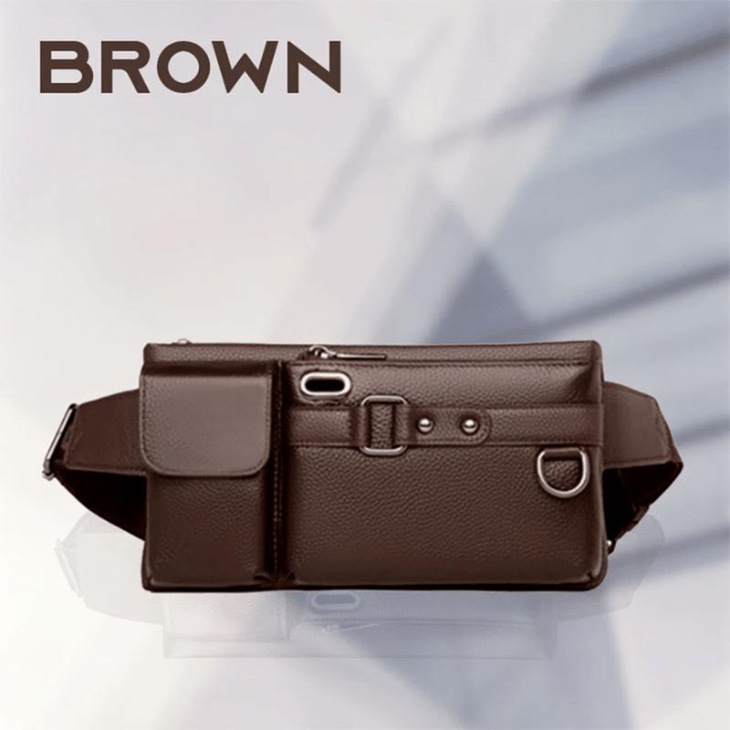 Durable Waterproof Multipurpose PU Leather Sling Crossbody Chest Waist Bag