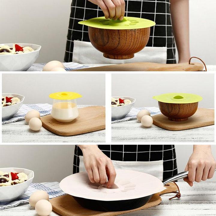 Reusable Silicone Suction Lids (5pcs in)