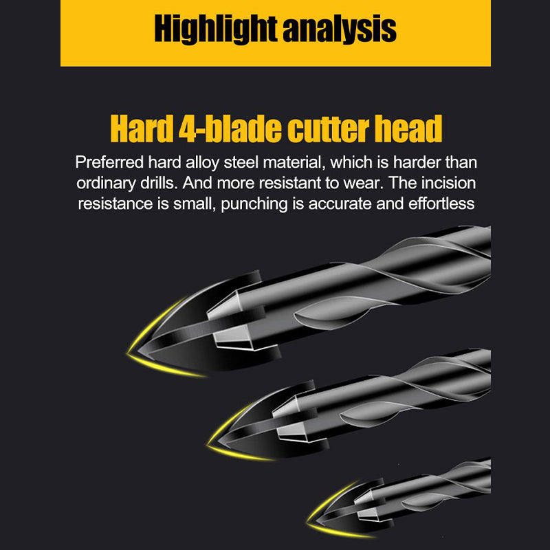 Four-blade cross spiral drill bit