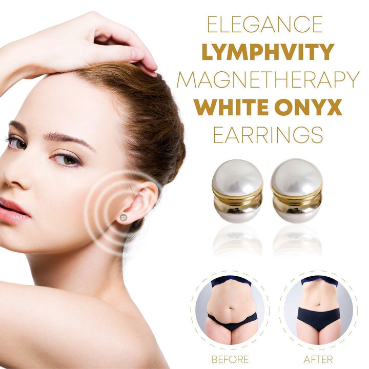 Elegance Lymphvity MagneTherapy White Onyx Earrings