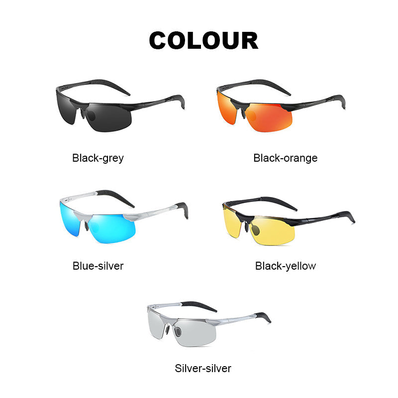 Men's Photochromic Sunglasses with Anti-glare Polarized Lens