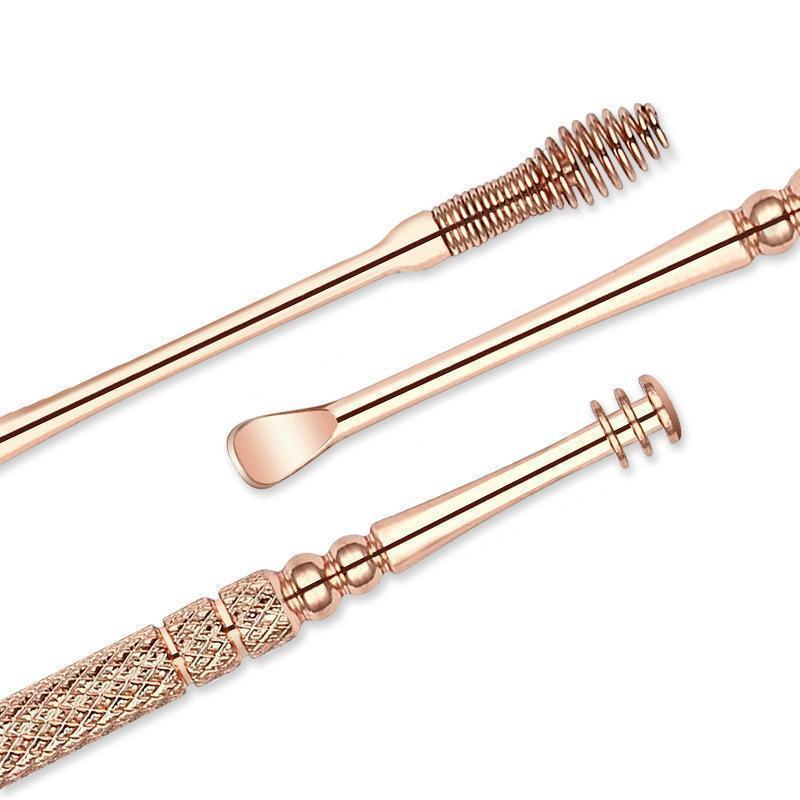 Stainless Steel Rose Gold Ear Picks Set - Set For 6