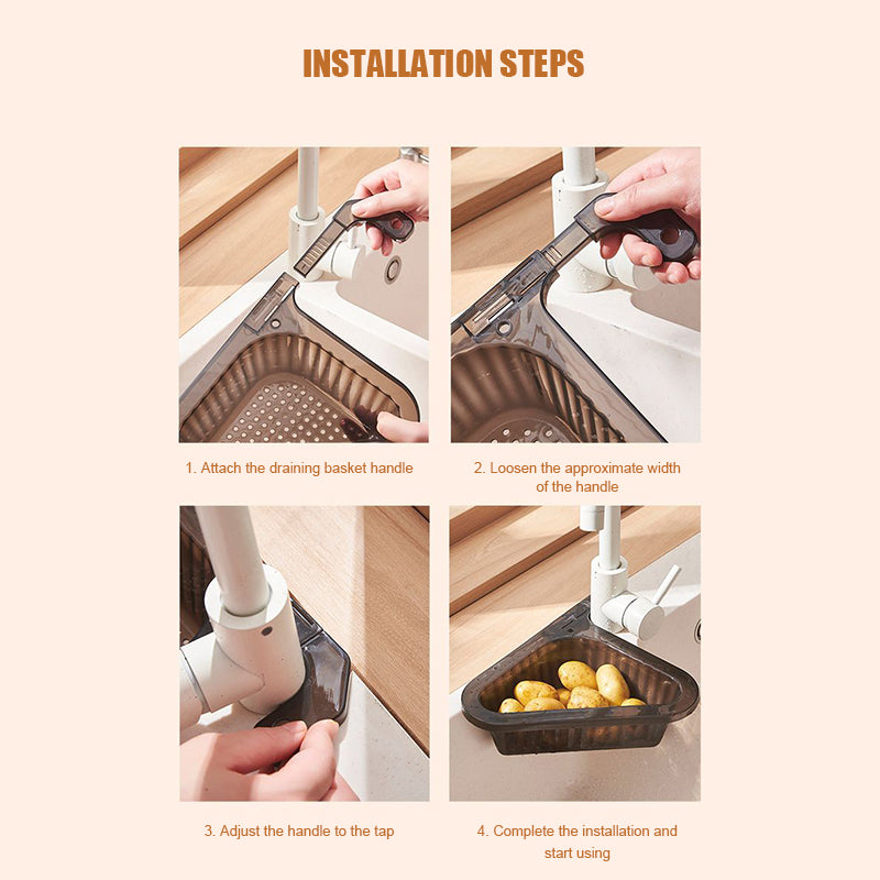 Adjustable Corner Kitchen Sink Strainer Basket