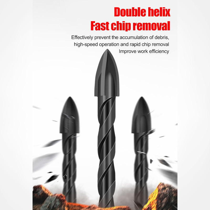 Four-blade cross spiral drill bit