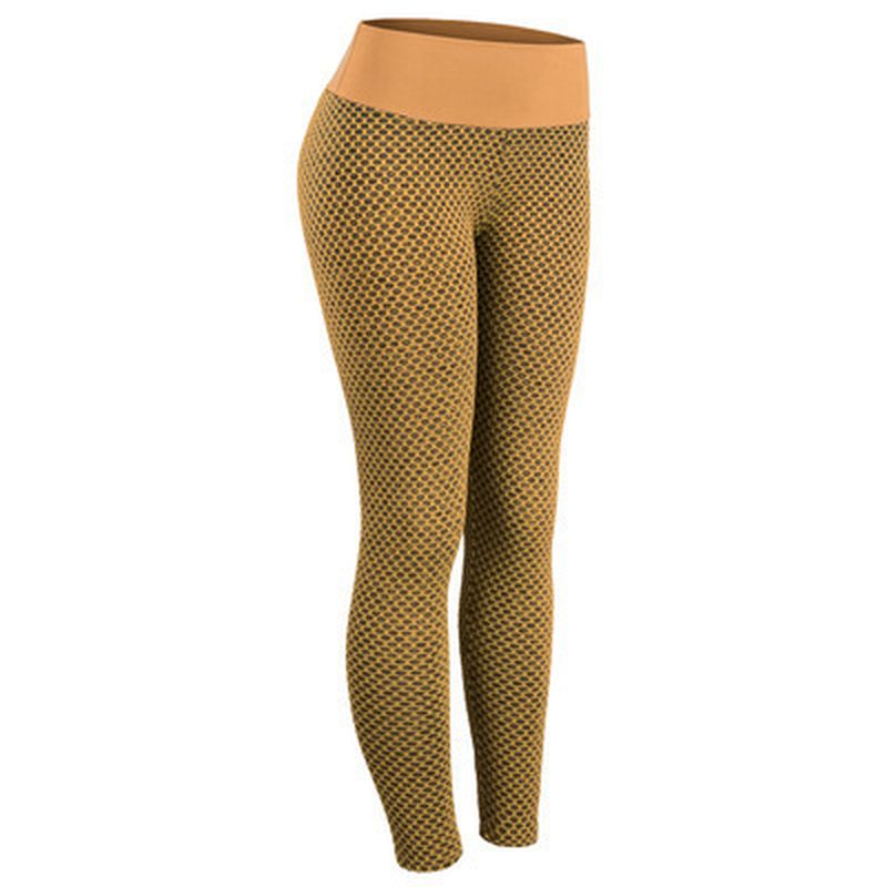 High waist mesh honeycomb hip lift fitness pants