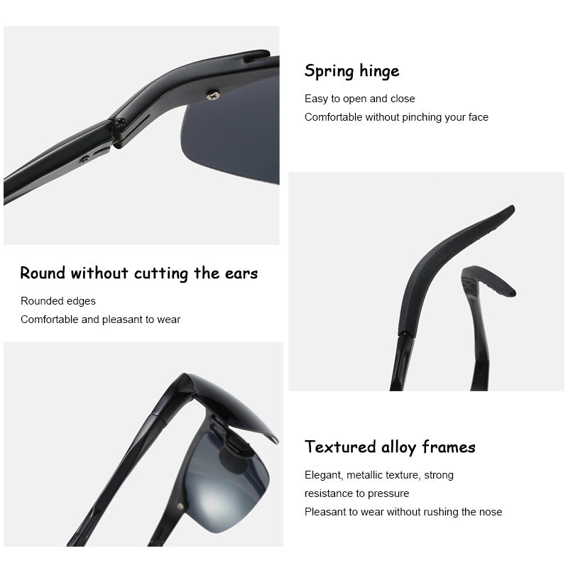 Men's Photochromic Sunglasses with Anti-glare Polarized Lens